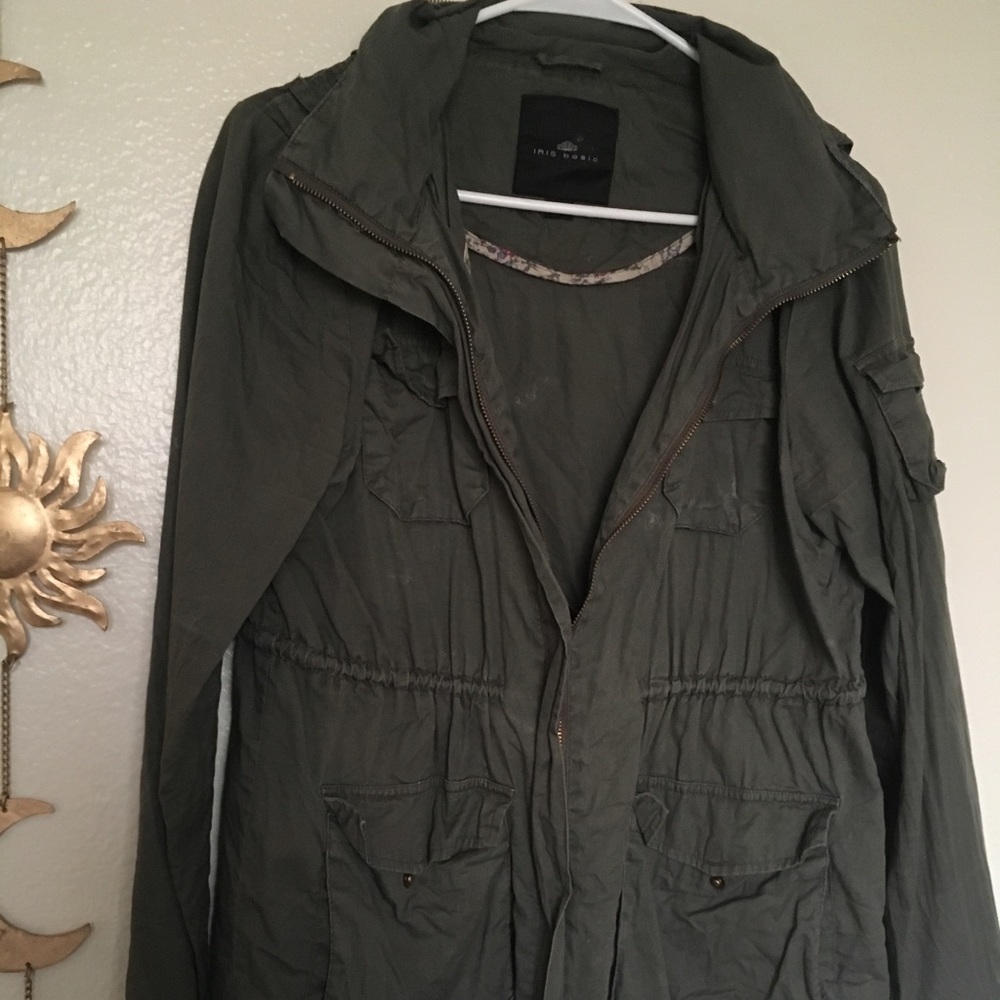 grungy zip-up anorak jacket